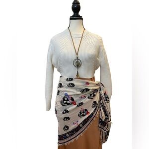 100% cotton Topshop White Ribbed Cropped sweater EUC size 4